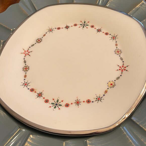 Square Salad Plate Solitaire White Christmas by Lenox - 1, 2, 3 & 4 available - Picture 2 of 9
